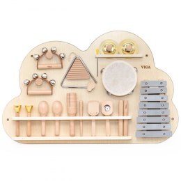 VIGA Drewniana Tablica Muzyczna Zestaw 12 Instrumentów Perkusyjnych 3+