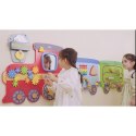 VIGA Drewniana Tablica Sensoryczna-Manipulacyjna EDU Pociąg 3+
