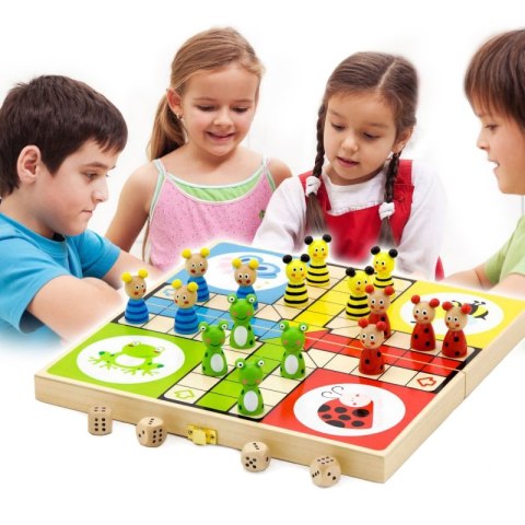 VIGA Drewniana gra Ludo Chińczyk 3+