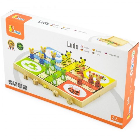 VIGA Drewniana gra Ludo Chińczyk 3+