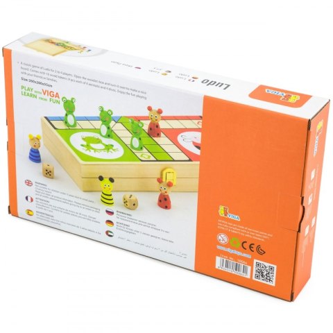 VIGA Drewniana gra Ludo Chińczyk 3+