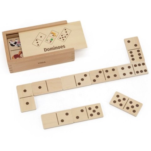 VIGA Drewniane Domino 2w1 Zwierzęta i Liczby 3+