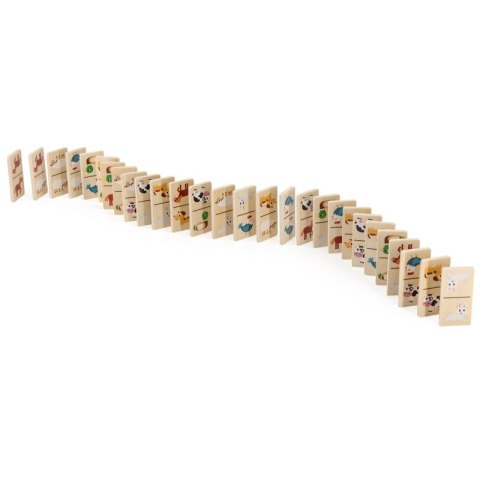 VIGA Drewniane Domino 2w1 Zwierzęta i Liczby 3+