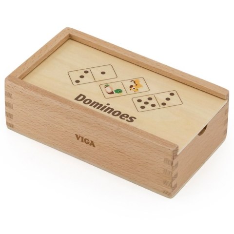 VIGA Drewniane Domino 2w1 Zwierzęta i Liczby 3+