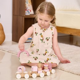 VIGA PolarB Różowa Kolejka Pociąg z Wagonikami Klocki 18m+