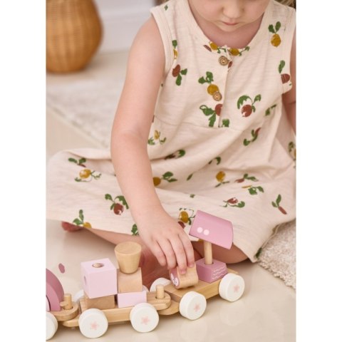 VIGA PolarB Różowa Kolejka Pociąg z Wagonikami Klocki 18m+