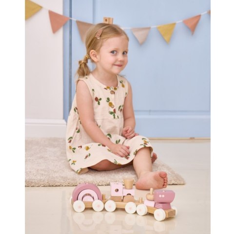 VIGA PolarB Różowa Kolejka Pociąg z Wagonikami Klocki 18m+