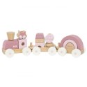 VIGA PolarB Różowa Kolejka Pociąg z Wagonikami Klocki 18m+