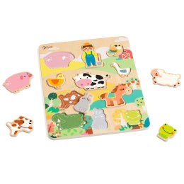 CLASSIC WORLD Drewniana Układanka Dopasuj Zwierzęta Farma 18m+