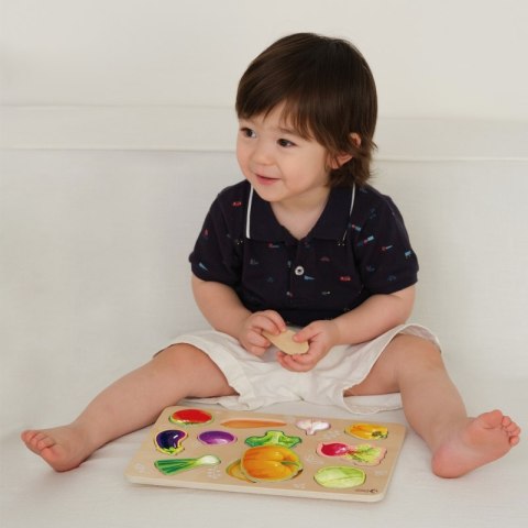 CLASSIC WORLD Drewniana Układanka Montessori Warzyw 3+