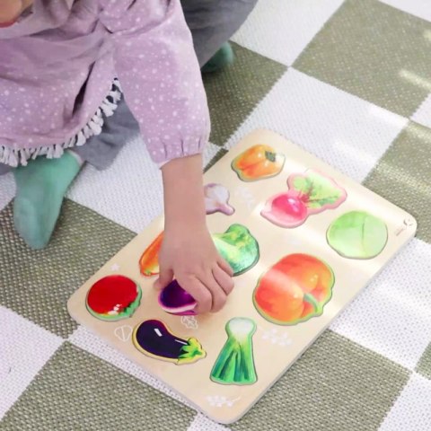 CLASSIC WORLD Drewniana Układanka Montessori Warzyw 3+