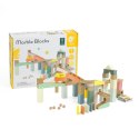 CLASSIC WORLD Drewniany Tor Kulkowy Domino Kulodrom Klocki z Cymbałkami 3+