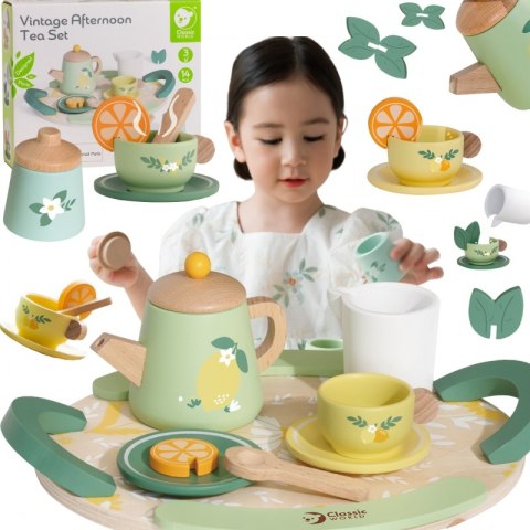 CLASSIC WORLD Drewniany Zestaw do Herbaty 14 el. 3+