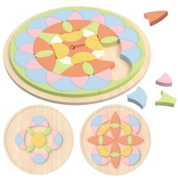 CLASSIC WORLD Pastelowa Mandala Układanka Montessori Mozaika Kwiaty 3+