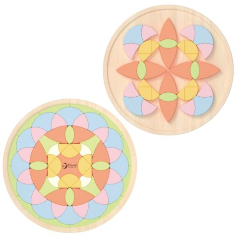 CLASSIC WORLD Pastelowa Mandala Układanka Montessori Mozaika Kwiaty 3+