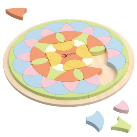 CLASSIC WORLD Pastelowa Mandala Układanka Montessori Mozaika Kwiaty 3+