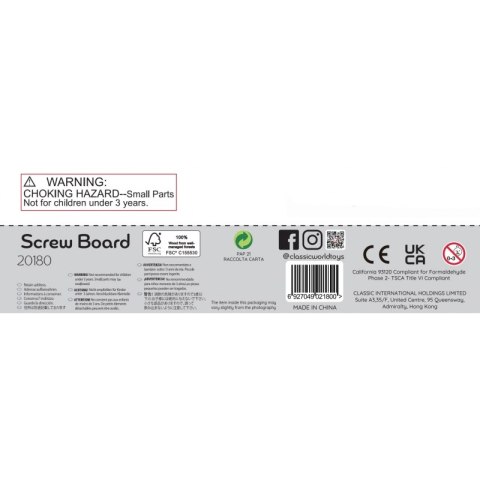 CLASSIC WORLD Wooden Manipulative Board Logic Puzzle 3+