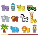VIGA Drewniana Nawlekanka Przeplatanka Klocki Safari ZOO 2+