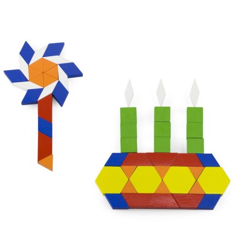 VIGA Drewniane Klocki Płaskie w wiaderku 250 elementów Montessori 3+