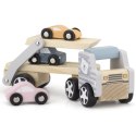 VIGA PolarB Drewniana laweta z samochodzikami Montessori 2+
