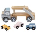 VIGA PolarB Drewniana laweta z samochodzikami Montessori 2+