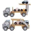 VIGA PolarB Drewniana laweta z samochodzikami Montessori 2+