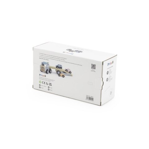 VIGA PolarB Drewniana laweta z samochodzikami Montessori 2+