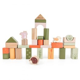 VIGA PolarB Drewniane Klocki Bloki Montessori Zwierzęta 50 el. 2+