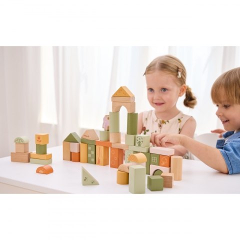 VIGA PolarB Drewniane Klocki Bloki Montessori Zwierzęta 50 el. 2+
