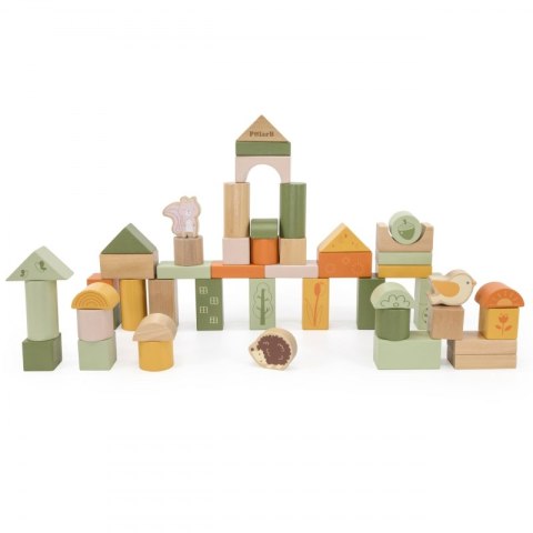 VIGA PolarB Drewniane Klocki Bloki Montessori Zwierzęta 50 el. 2+