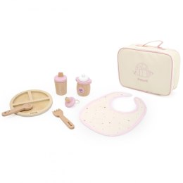 VIGA PolarB Drewniany Zestaw do Karmienia Lalki Torba - z Butelką i Śliniaczkiem 3+