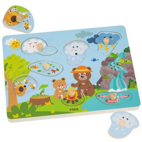 VIGA Puzzle Dźwiękowe Odkrywamy Naturę 18m+