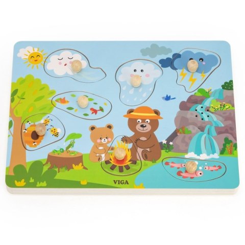 VIGA Puzzle Dźwiękowe Odkrywamy Naturę 18m+
