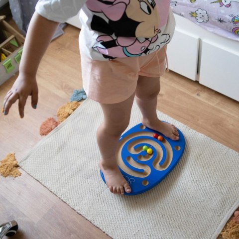 VIGA Sensoryczna Drewniana Deska do balansowania z labiryntem 4+