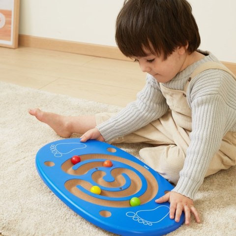 VIGA Sensoryczna Drewniana Deska do balansowania z labiryntem 4+