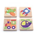 Viga Układanka drewniana puzzle magnetyczne - pojazdy Certyfikat FSC 18m+