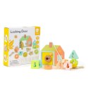 CLASSIC WORLD Drewniana Przeplatanka Klocki do Nawlekania Klucze i Drzwi MONTESSORI 11 el. 18m+