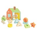CLASSIC WORLD Drewniana Przeplatanka Klocki do Nawlekania Klucze i Drzwi MONTESSORI 11 el. 18m+
