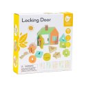 CLASSIC WORLD Drewniana Przeplatanka Klocki do Nawlekania Klucze i Drzwi MONTESSORI 11 el. 18m+