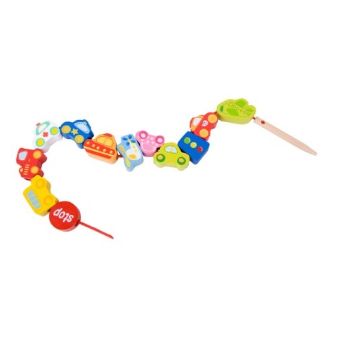 CLASSIC WORLD Drewniane Klocki do Nawlekania Ruch Drogowy 13 el. 18m+