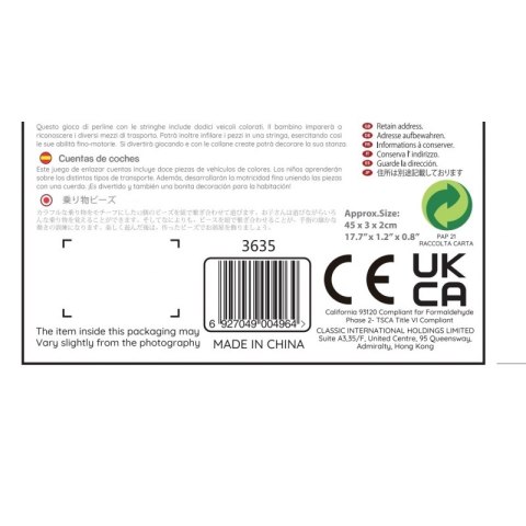 CLASSIC WORLD Drewniane Klocki do Nawlekania Ruch Drogowy 13 el. 18m+