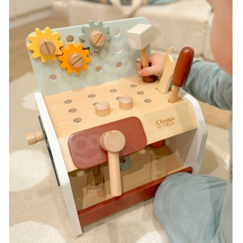 CLASSIC WORLD Drewniany Warsztat Małego Majsterkowicza z Narzędziami 3+