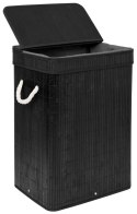 Kosz na pranie bambusowy z pokrywą SOREN 80L czarny