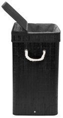 Kosz na pranie bambusowy z pokrywą SOREN 80L czarny