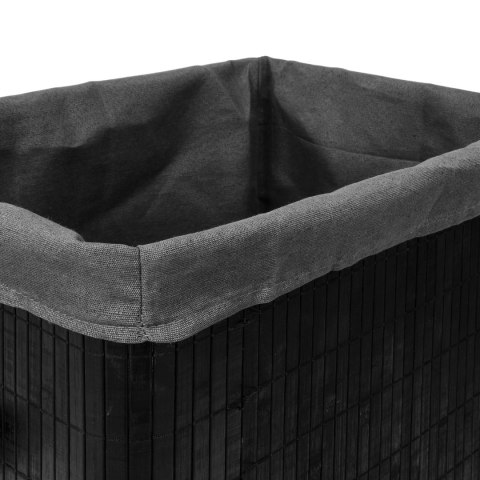 Kosz na pranie bambusowy z pokrywą SOREN 80L czarny