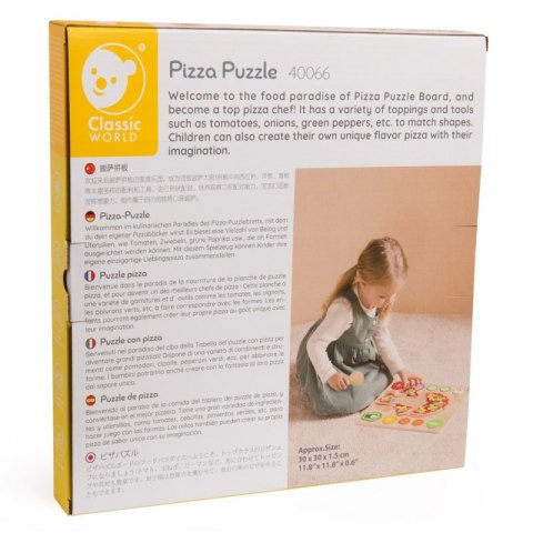 CLASSIC WORLD Drewniana Pizza do Krojenia Układanka Warzywa 22 el. 2+