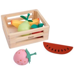 CLASSIC WORLD Zestaw Drewnianych Owoców w Koszyku 6 el. 18m+