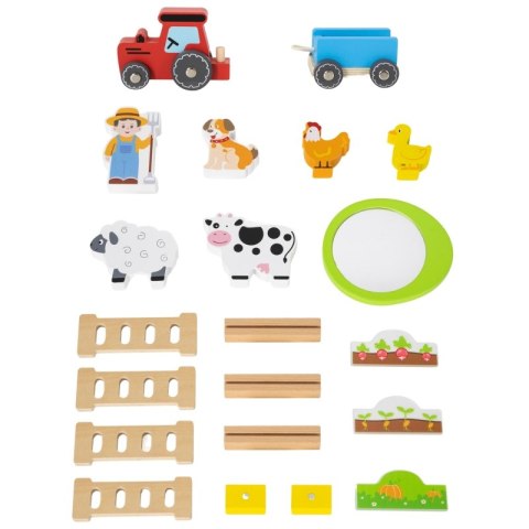 VIGA Drewniana Farma Dom Farmera Z Ogródkiem I Traktorem 21 el 3+