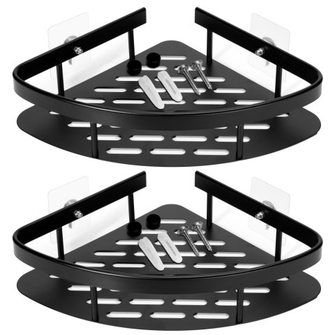 Półki łazienkowe LUSAKA czarne komplet 2 sztuk