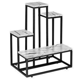 Kwietnik stojący ANTIRES biały marmur metalowy